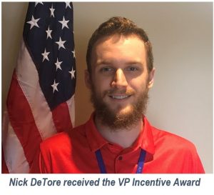 Nick DeTore Receives VP Incentive Award