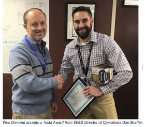 Wes Dumond Recevies Tesla Award